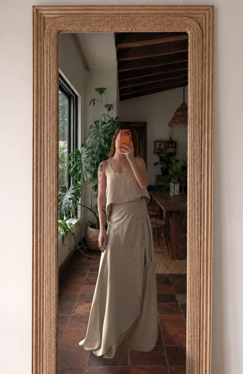 MARTA Falda pareo beige arena