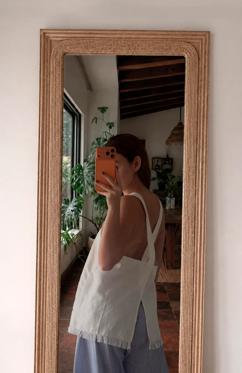 MARTA Falda pareo beige arena 11 MARTA Blusa blanco natural